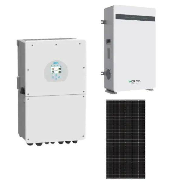 Deye 16kW Solar, Inverter & Battery Combo Deal – 1 x Deye 16kW Inverter, 1 X 14kW Volta Lithium Ion Battery & 16 X Sunova 585W Solar Panels